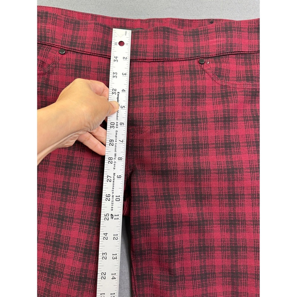 Liverpool Jeans Company Red Black Plaid Pull On Leggings Skinny Pant Women SZ 12 - Picture 6 of 15